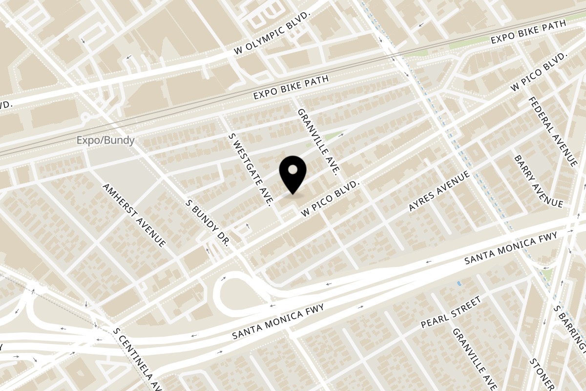 Map showing the location of Habayit Restaurant on 11921 W Pico Blvd in Los Angeles